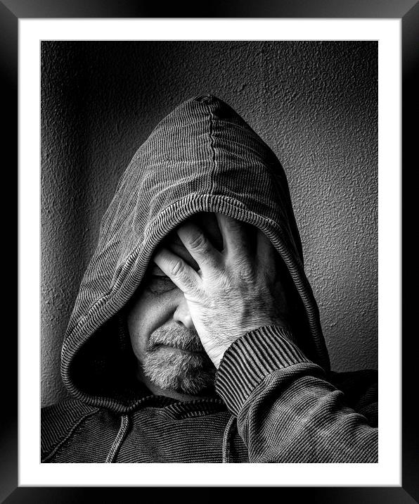 Adult Male Feeling Unwell Framed Mounted Print by Antony McAulay