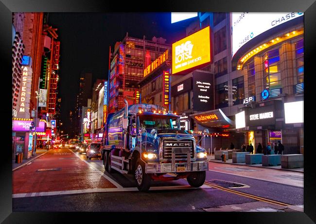 Truck on East 46th St, New York City Framed Print by Andrew Beveridge