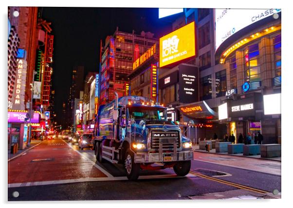Truck on East 46th St, New York City Acrylic by Andrew Beveridge