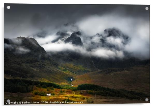 Blaven Malevolent Mood Skye Cuillins Scotland Acrylic by Barbara Jones