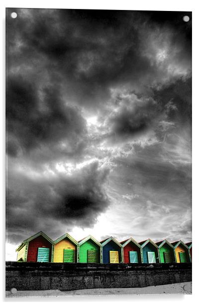 Stormy Beach Huts Acrylic by Toon Photography