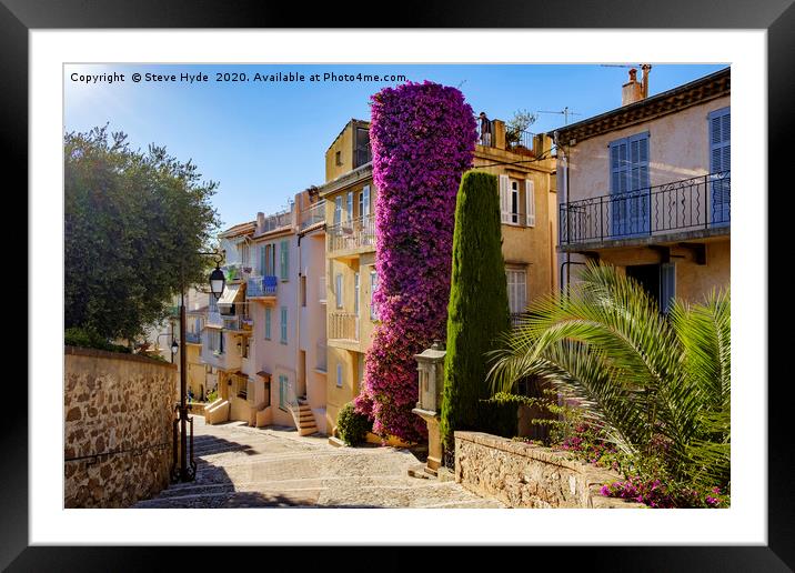 Cannes Old Town, Le Suquet, France Framed Mounted Print by Steve Hyde