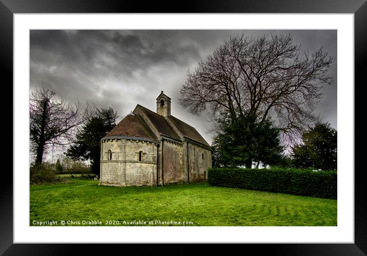 All Saints Chapel, Steetley, under storm clouds Framed Mounted Print by Chris Drabble