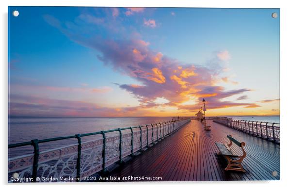Sunrise, Penarth Pier Acrylic by Gordon Maclaren