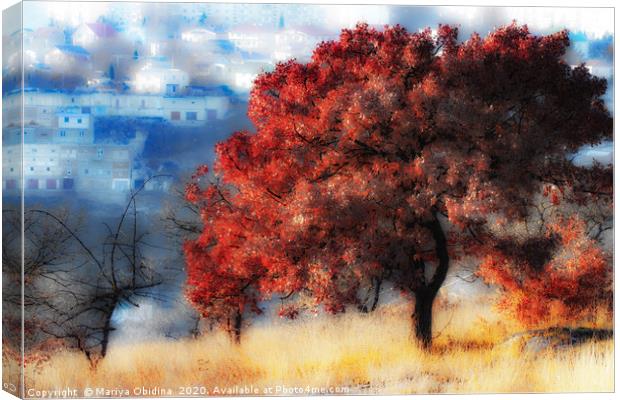 Watercolor autumn Canvas Print by Mariya Obidina