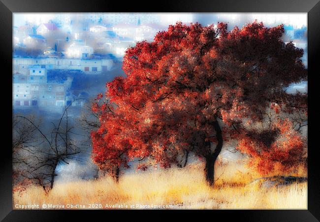 Watercolor autumn Framed Print by Mariya Obidina