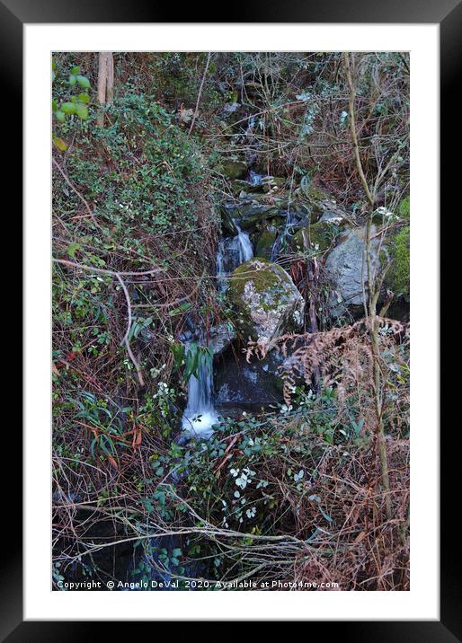 Waterfall and wild nature in Piodao Framed Mounted Print by Angelo DeVal