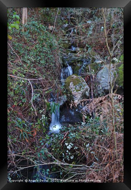 Waterfall and wild nature in Piodao Framed Print by Angelo DeVal
