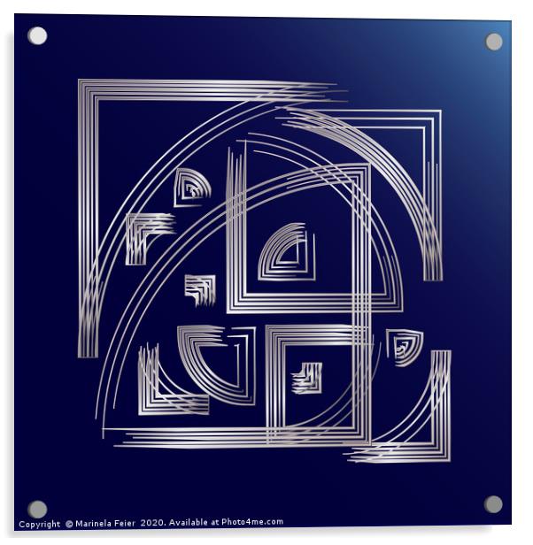 Fibonacci puzzle Acrylic by Marinela Feier