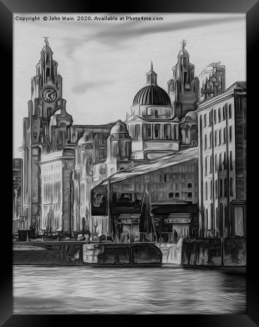Royal Albert Dock And the 3 Graces  Framed Print by John Wain