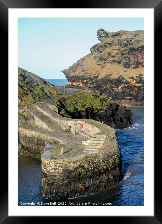 Boscastle Harbour Entrance. Framed Mounted Print by Dave Bell