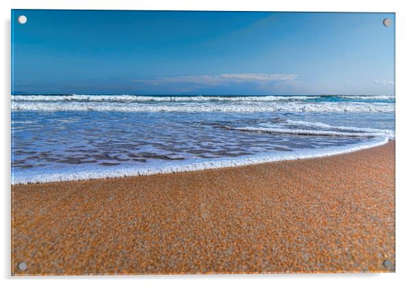Alicante Sandy Beach Acrylic by Valerie Paterson