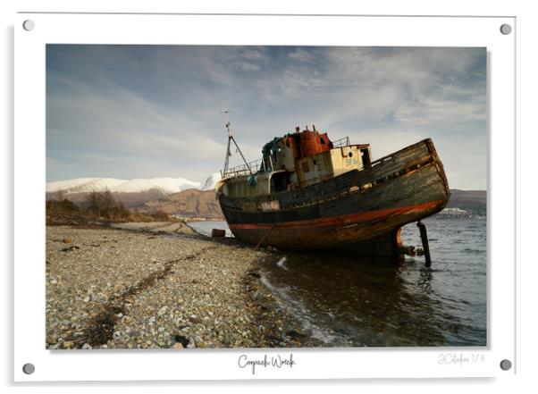 Corpach Wreck in winter Acrylic by JC studios LRPS ARPS