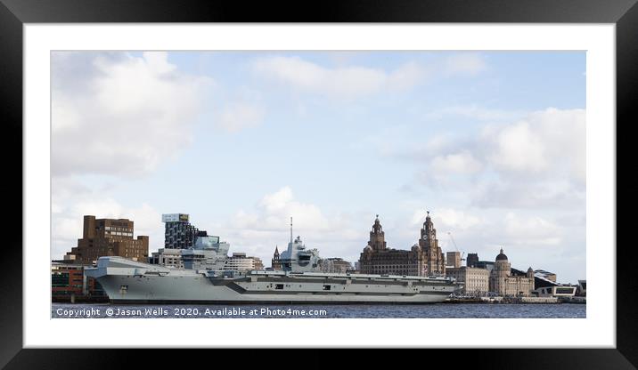 HMS Prince of Wales letterbox crop Framed Mounted Print by Jason Wells