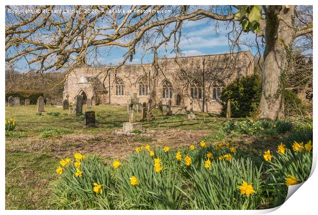 St Mary's Parish Church, Wycliffe, Teesdale Print by Richard Laidler