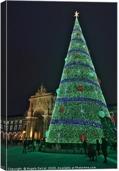 Christmas at Terreiro do Paco in Lisbon Canvas Print by Angelo DeVal