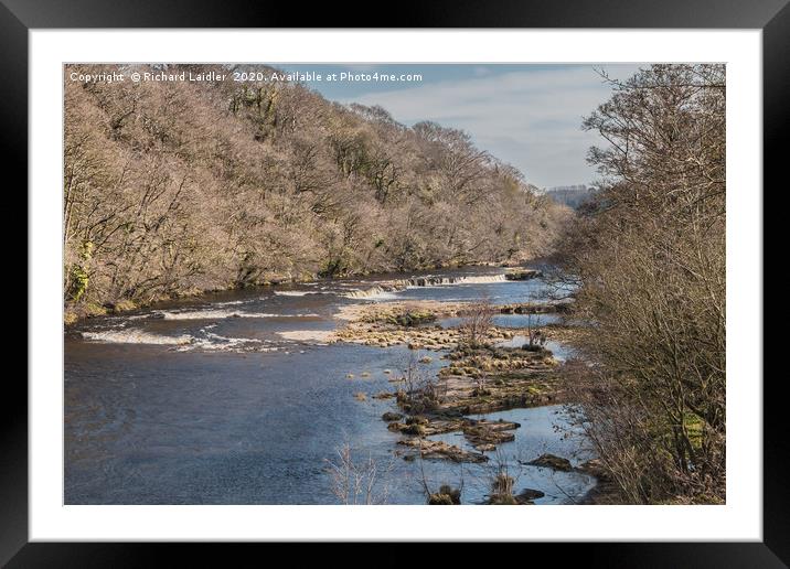 The River Tees from Whorlton Bridge Framed Mounted Print by Richard Laidler