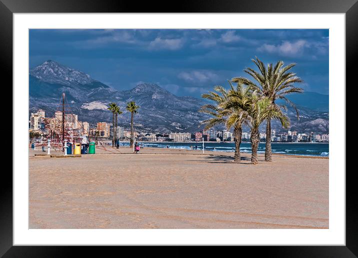 Alicante Beach Framed Mounted Print by Valerie Paterson