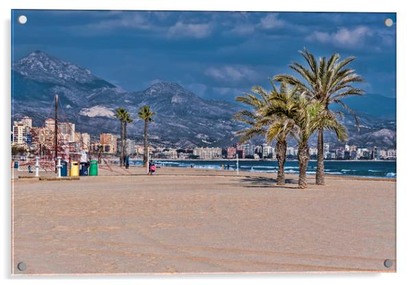 Alicante Beach Acrylic by Valerie Paterson