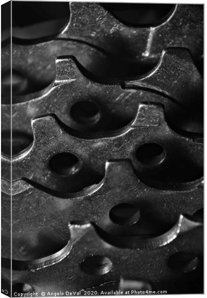 Bicycle Gears in Monochrome Canvas Print by Angelo DeVal