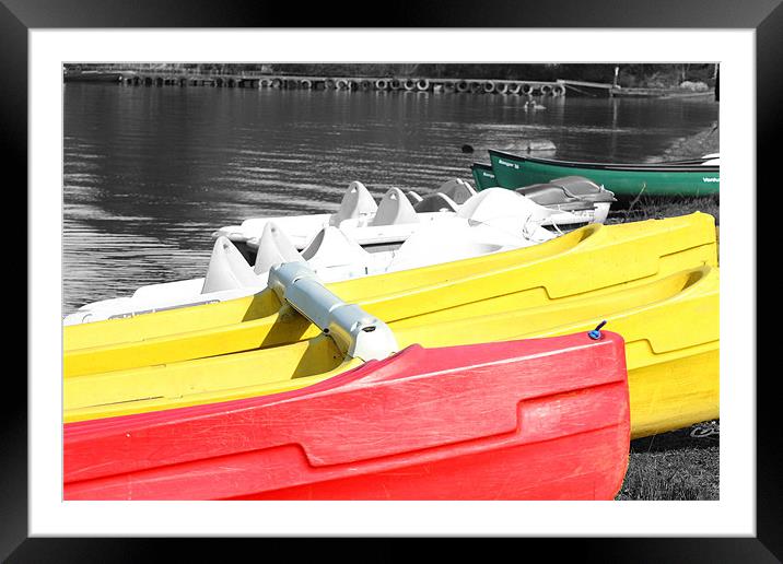 Coloured Boats Framed Mounted Print by kelly Draper