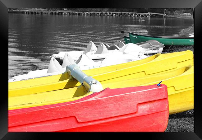 Coloured Boats Framed Print by kelly Draper