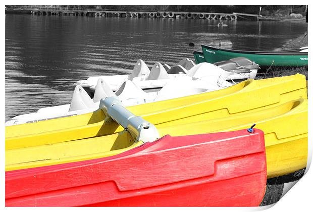 Coloured Boats Print by kelly Draper