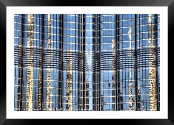Burj Khalifa Abstract Framed Mounted Print by David Pyatt
