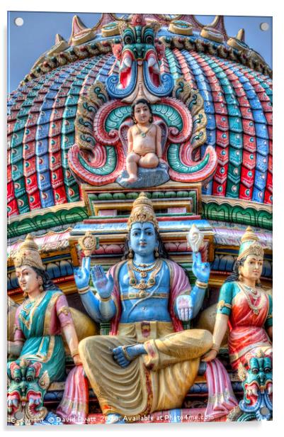 Hindu Temple Singapore Acrylic by David Pyatt