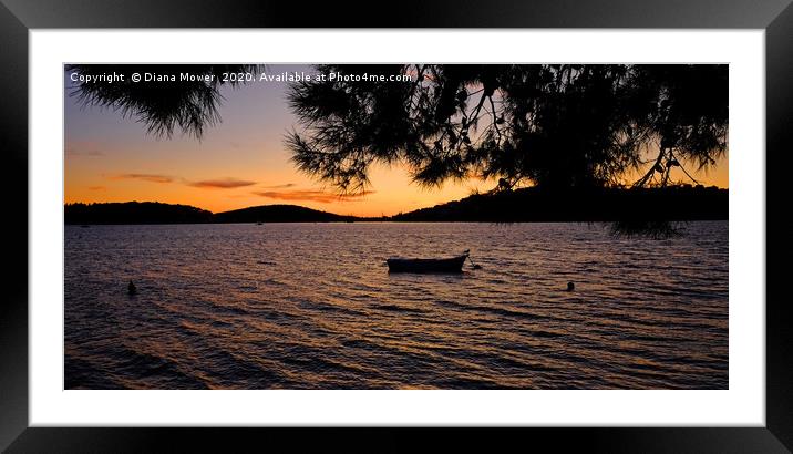 Croatian Sunset Framed Mounted Print by Diana Mower