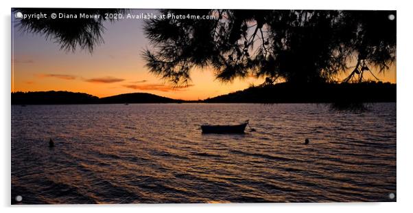 Croatian Sunset Acrylic by Diana Mower