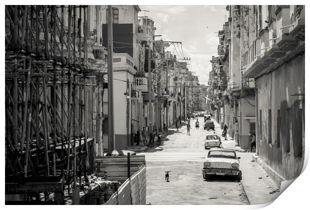 Street life, Havana, Cuba Print by Sophie Shoults