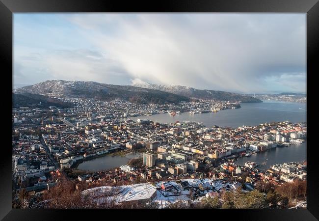 Looking Down on Bergen, Norway Framed Print by Wendy Williams CPAGB