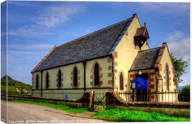 Tayvallich Church  Canvas Print by Tom Gomez