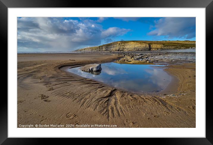 Reflections in a pool, Glamorgan Heritage Coast Framed Mounted Print by Gordon Maclaren