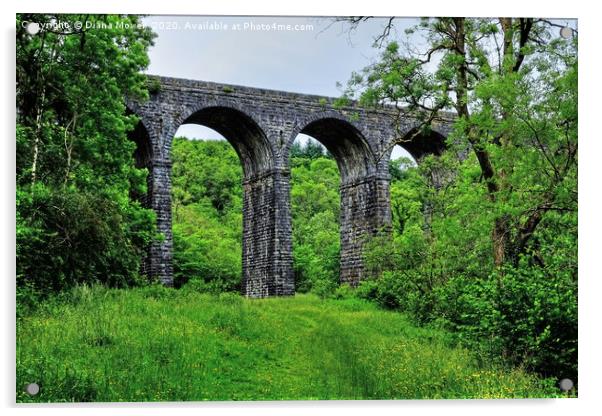 Pontsarn Viaduct Merthyr Tydfil Acrylic by Diana Mower