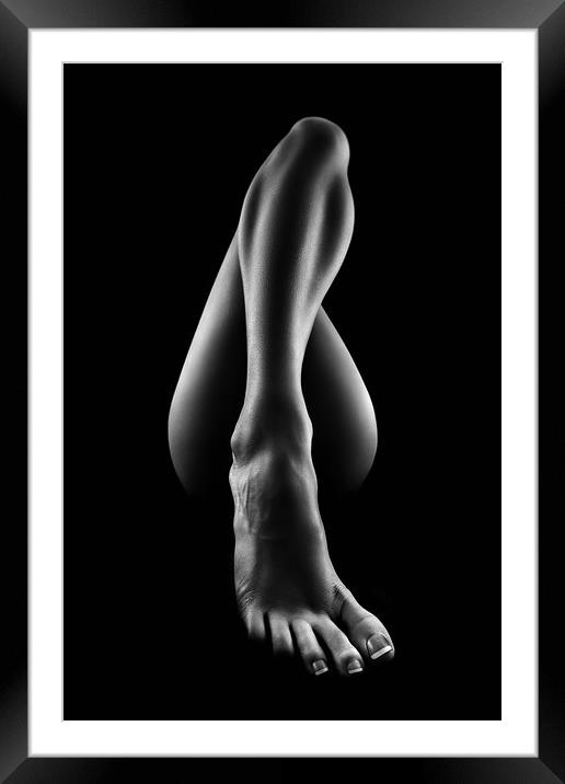Nude woman bodyscape 56 Framed Mounted Print by Johan Swanepoel