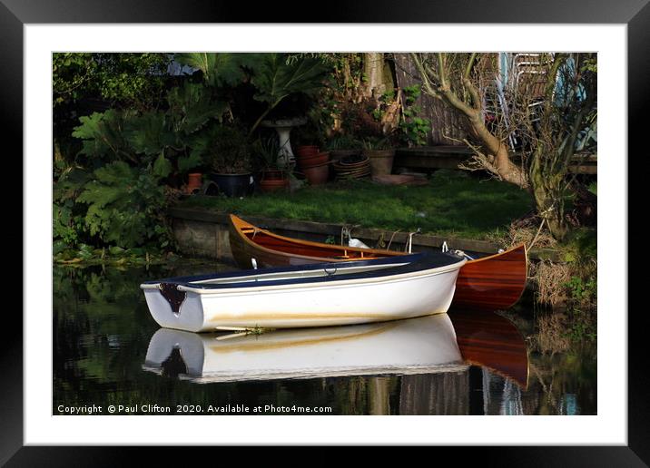 Boats on the river. Framed Mounted Print by Paul Clifton