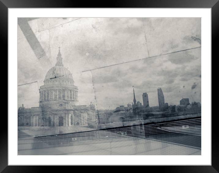 Reflection of St Paul's Cathedral and City of Lond Framed Mounted Print by Sophie Shoults