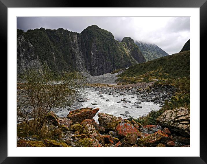 Glacial stream, New Zealand Framed Mounted Print by Martin Smith