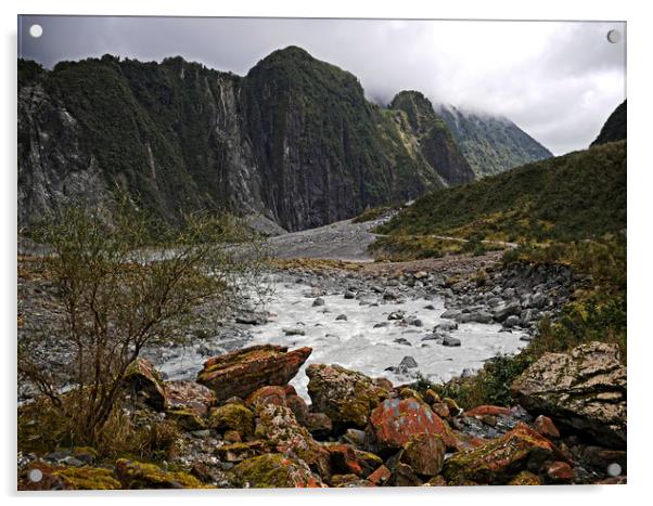 Glacial stream, New Zealand Acrylic by Martin Smith