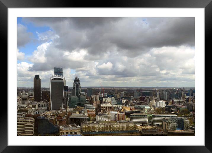 London Cityscape Skyline England UK Framed Mounted Print by Andy Evans Photos