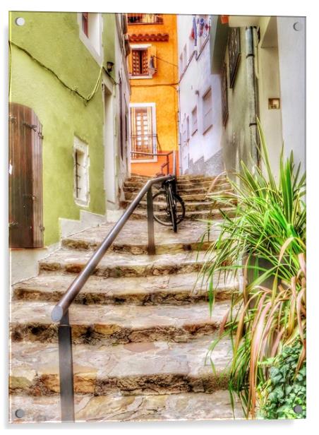 Exploring the charming alleys of Lloret de Mar Acrylic by Beryl Curran