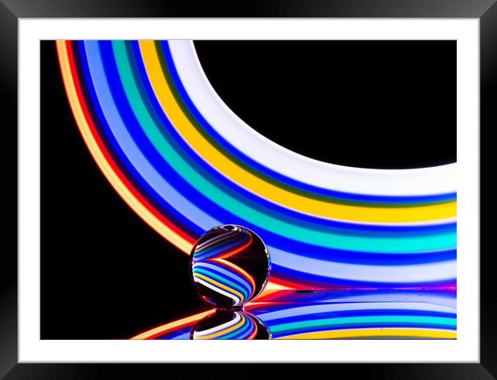 Crystal Rainbow Ball Framed Mounted Print by Adam Payne