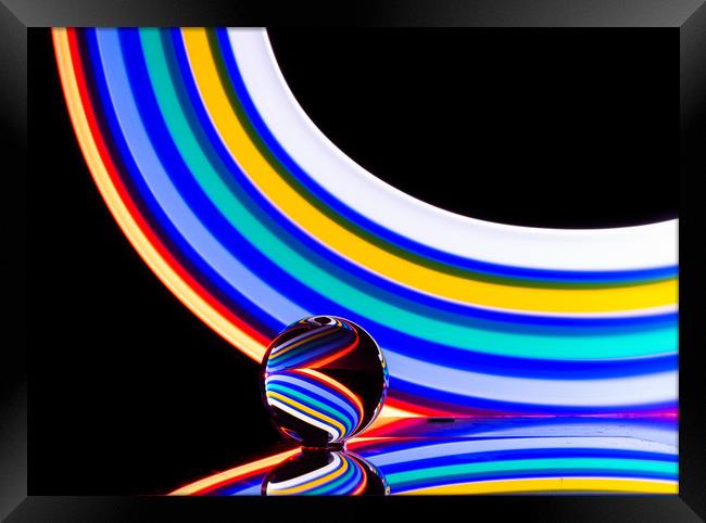 Crystal Rainbow Ball Framed Print by Adam Payne
