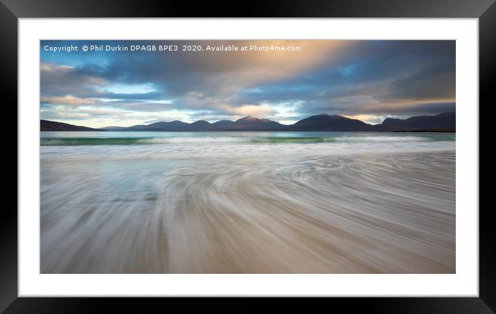 Luskentyre shoreline Isle Of Harris Framed Mounted Print by Phil Durkin DPAGB BPE4