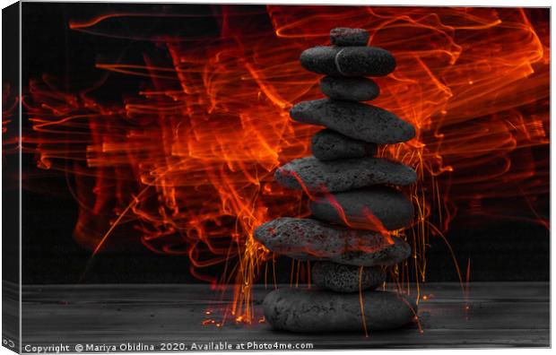 Purification by fire. Canvas Print by Mariya Obidina