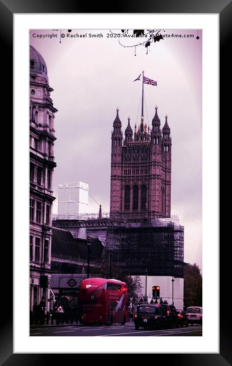 The Red bus of London Framed Mounted Print by Rachael Smith