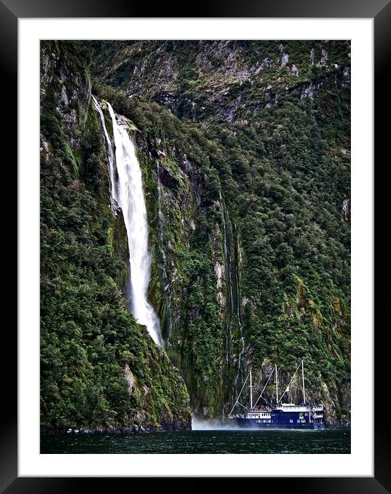 Stirling Falls, Milford Sound, New Zealand Framed Mounted Print by Martin Smith