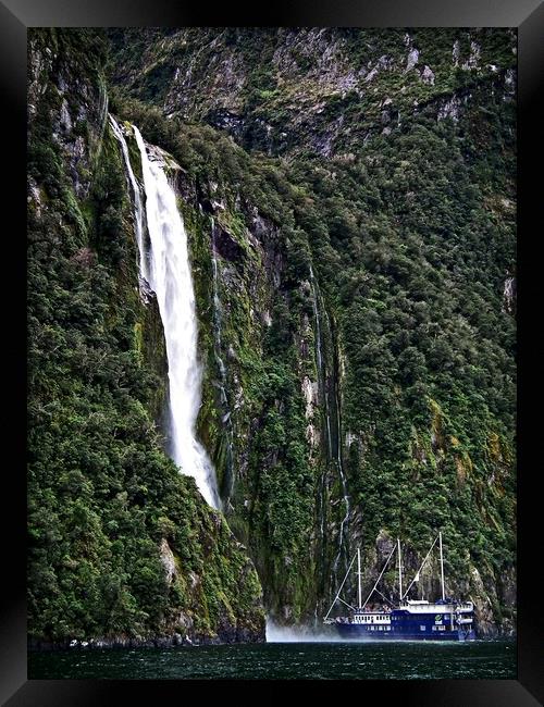 Stirling Falls, Milford Sound, New Zealand Framed Print by Martin Smith